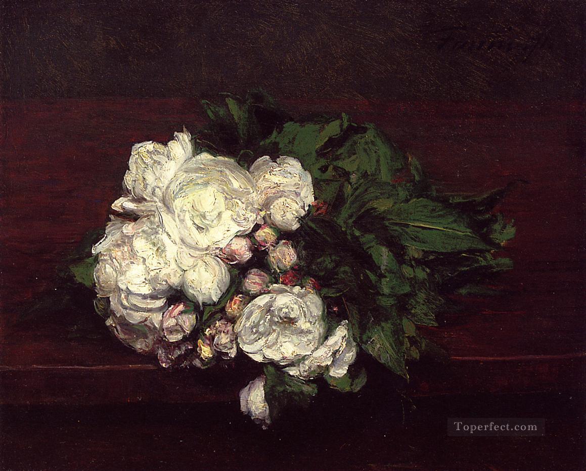 Flowers White Roses flower painter Henri Fantin Latour Oil Paintings